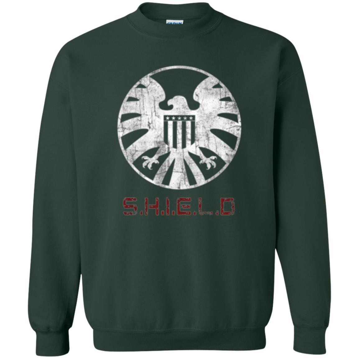 Film T-shirt Agents Of Shield Distressed Logo Graphic Forest Green