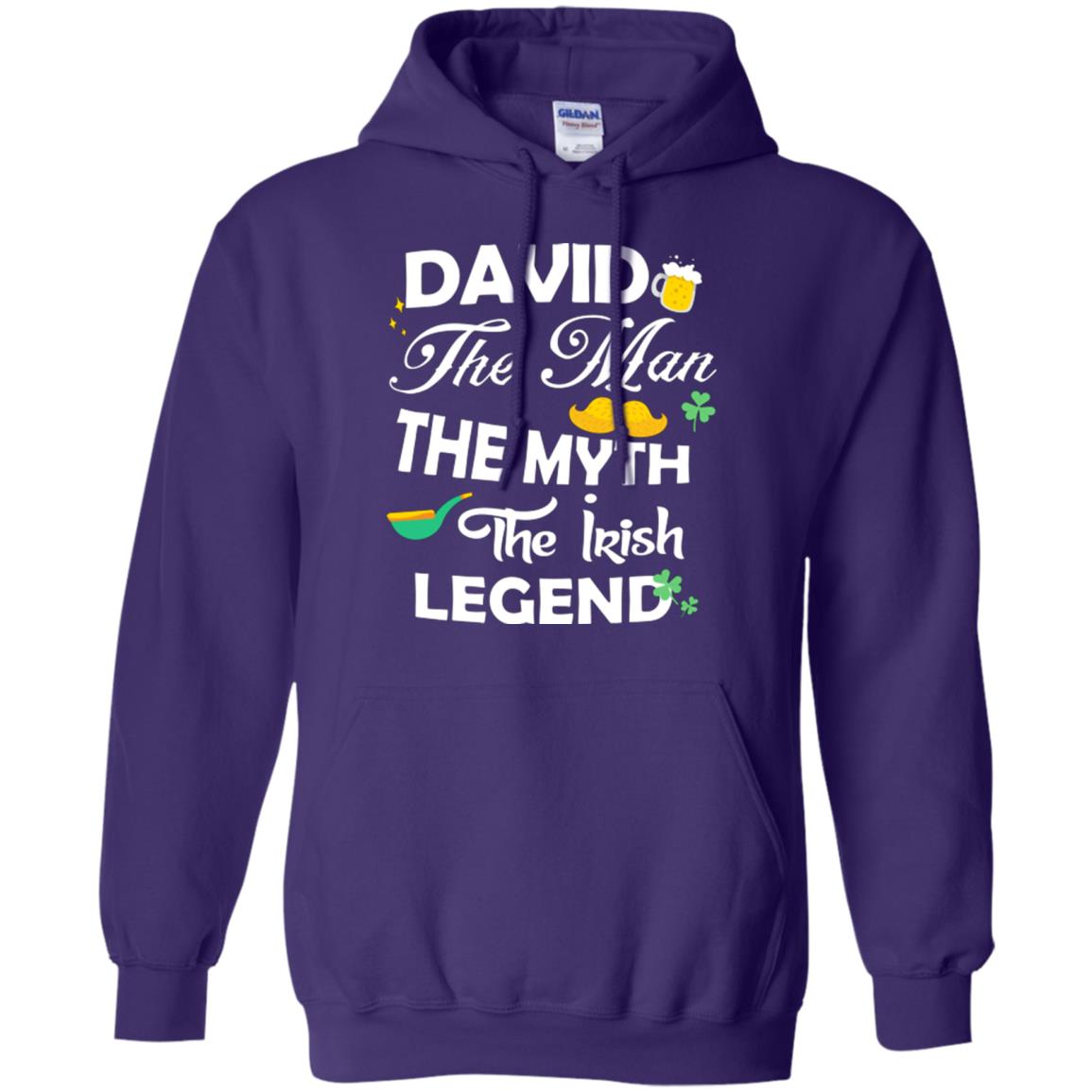 Saint David's Day T-shirt David The Man The Myth The Irish Legend Purple