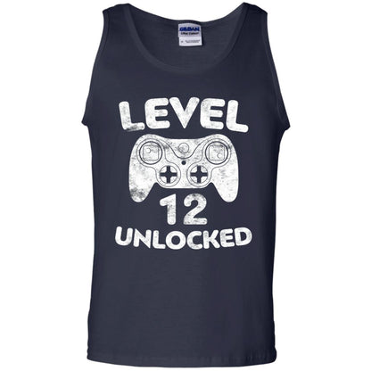 Level 12 Unlocked 12th Video Gamer Birthday Shirt Navy