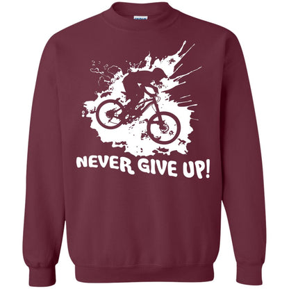 Biker T-shirt Never Give Up Maroon