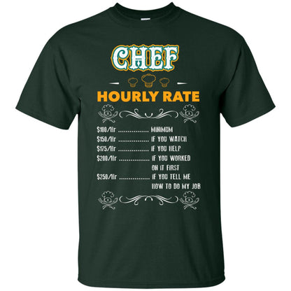 Chef Hourly Rate Cooking Cooker Gift Shirt Forest