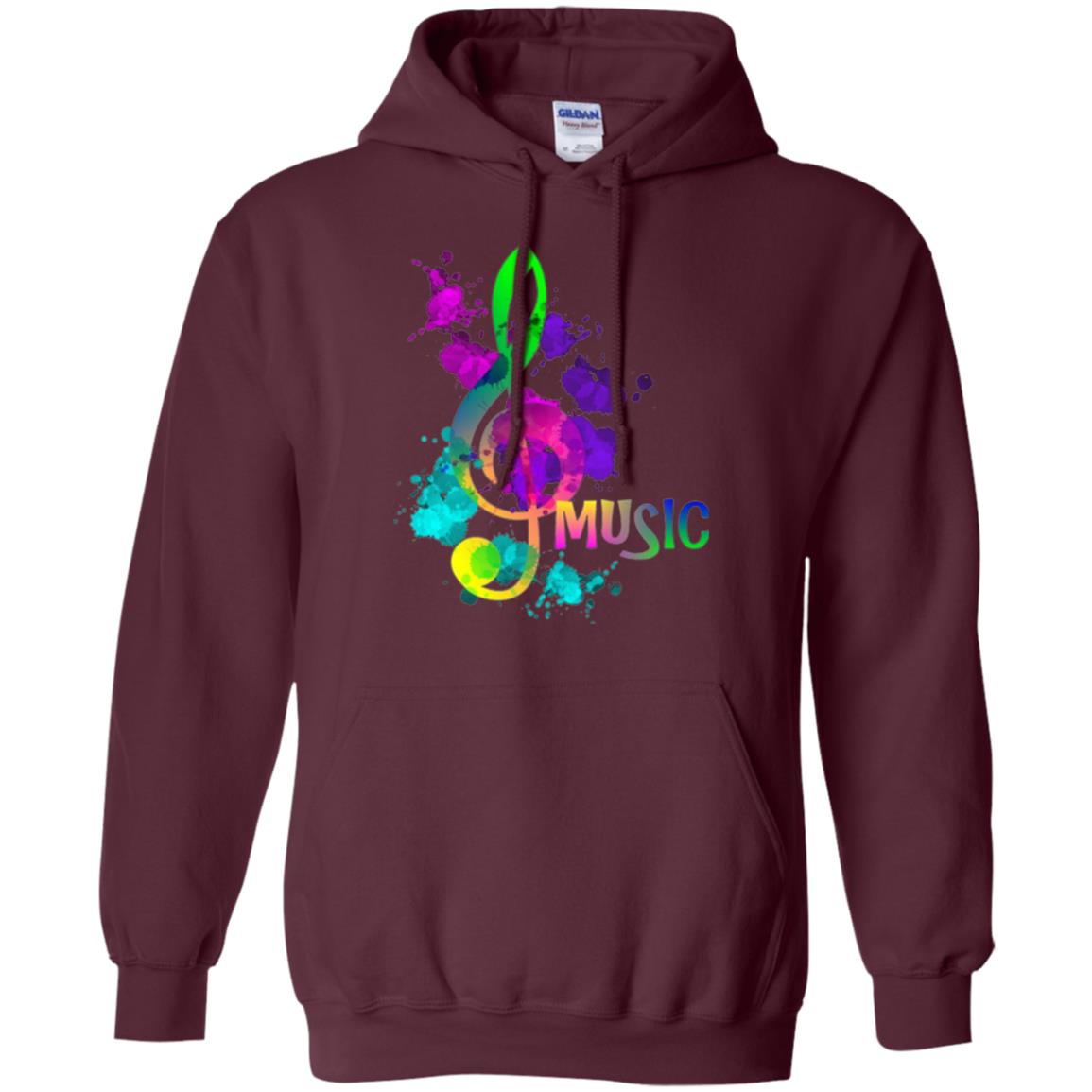 Funky Colorful Music Treble Clef Musican T-shirt Maroon