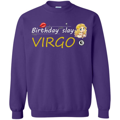 Cute Virgo Girl Birthday Lip Slay T-shirt Purple