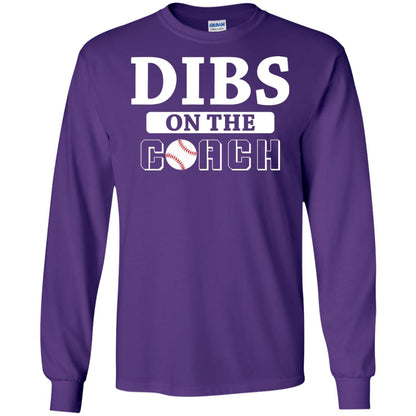 Dibs On The Coach Baseball T-shirt Purple