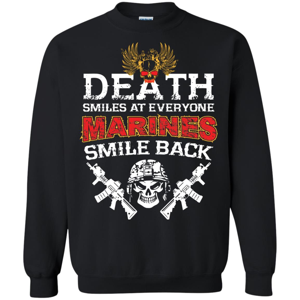 Death Smiles At Everyone Marines Smile Back Shirt Black