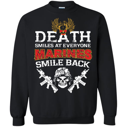 Death Smiles At Everyone Marines Smile Back Shirt Black