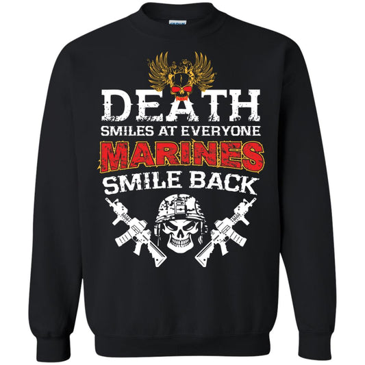 Death Smiles At Everyone Marines Smile Back Shirt Black