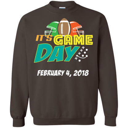 Football Lover T-shirt It_s Game Day February 4 2018 T-shirt Dark Chocolate