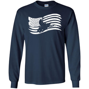 Snowmobile Rider T-shirt American Flag