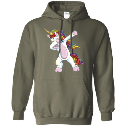 Dabbing Unicorn T-shirt Military Green