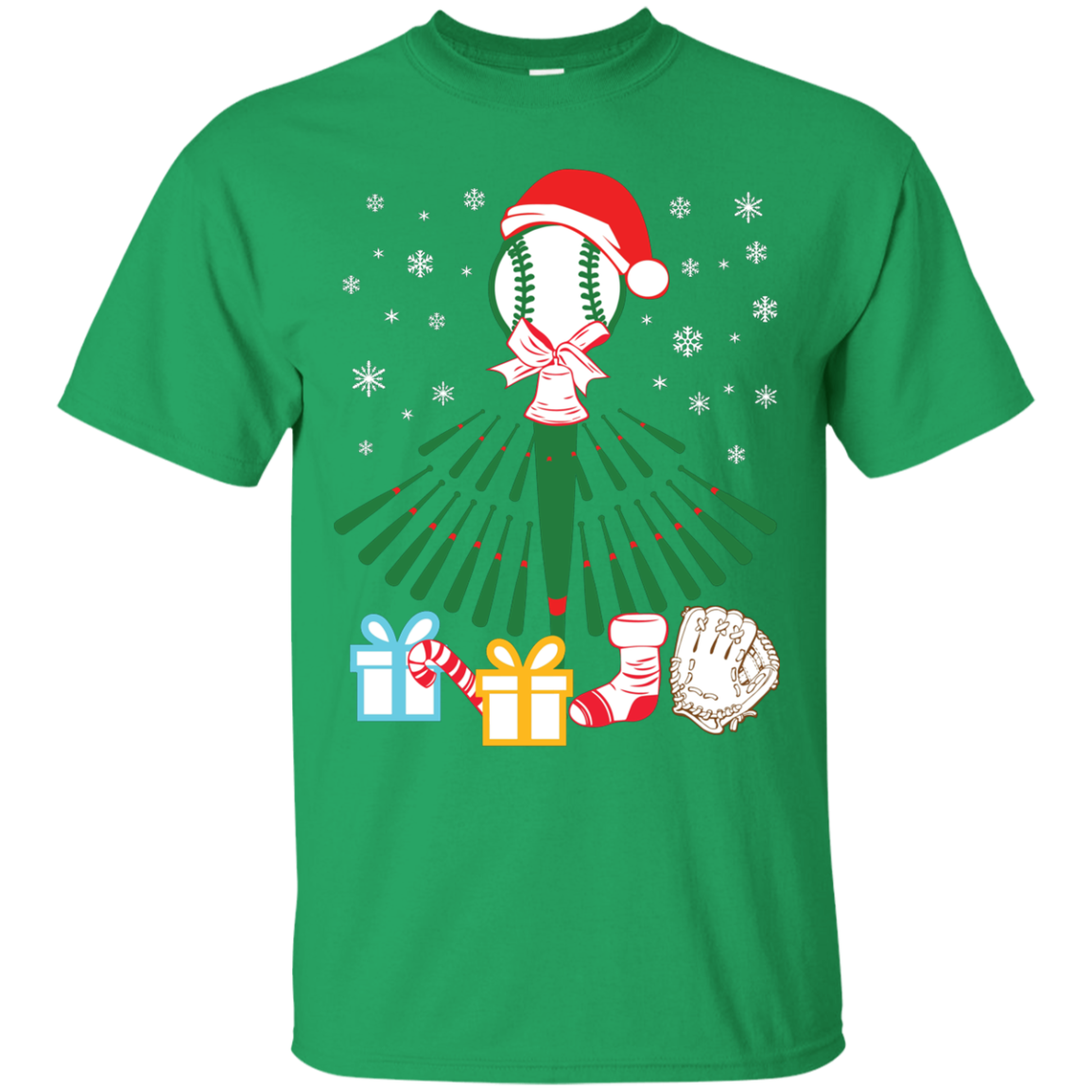 Baseball Christmas T-Shirt Irish Green