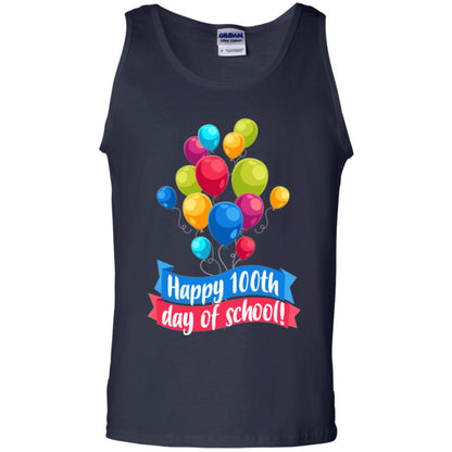 Happy 100th Day Of School Colorful Balloons Funny T-shirt Navy