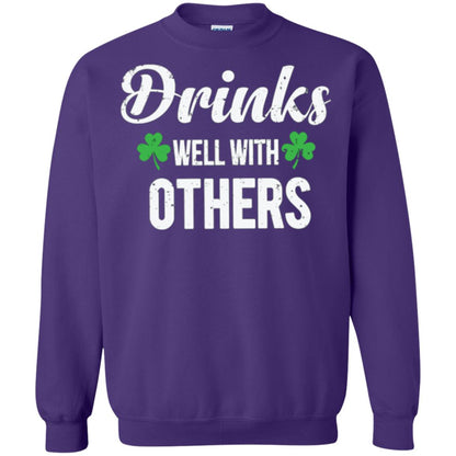 Drinks Well With Others St. Patrick_s Day T-shirt Purple
