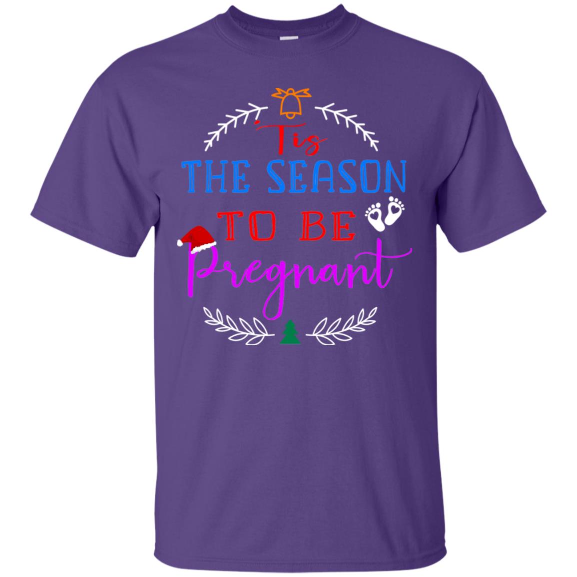 Tis Season To Be Pregnant Pregnancy Announcement Gift Shirt Purple