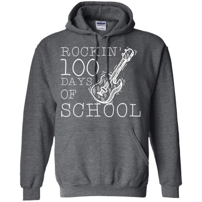 Rockin_ 100 Days Of School Teachers Students T-shirt Dark Heather