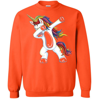 Funny Unicorn T-shirt Dabbing Unicorn T-shirt Orange