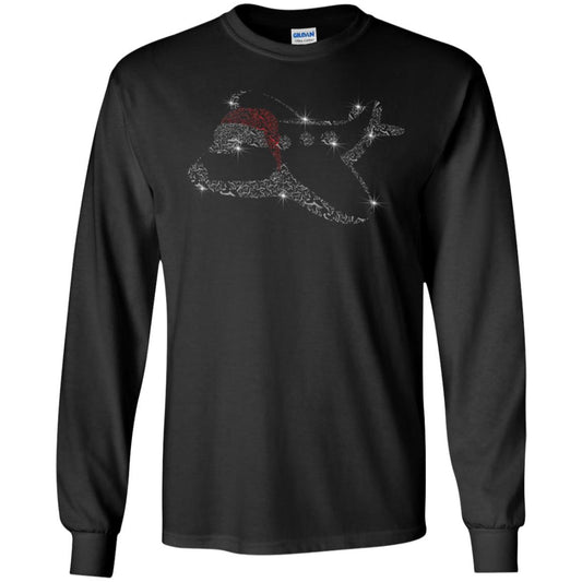 Airplane With Santa Hat Merry Christmas Gift Shirt For Mens Womens Kids Black