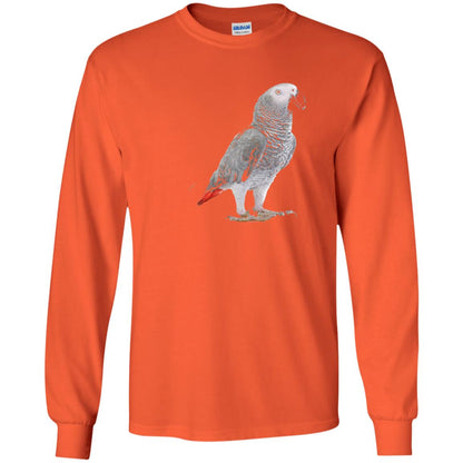 Funny African Grey Parrot Bird T-shirt Orange