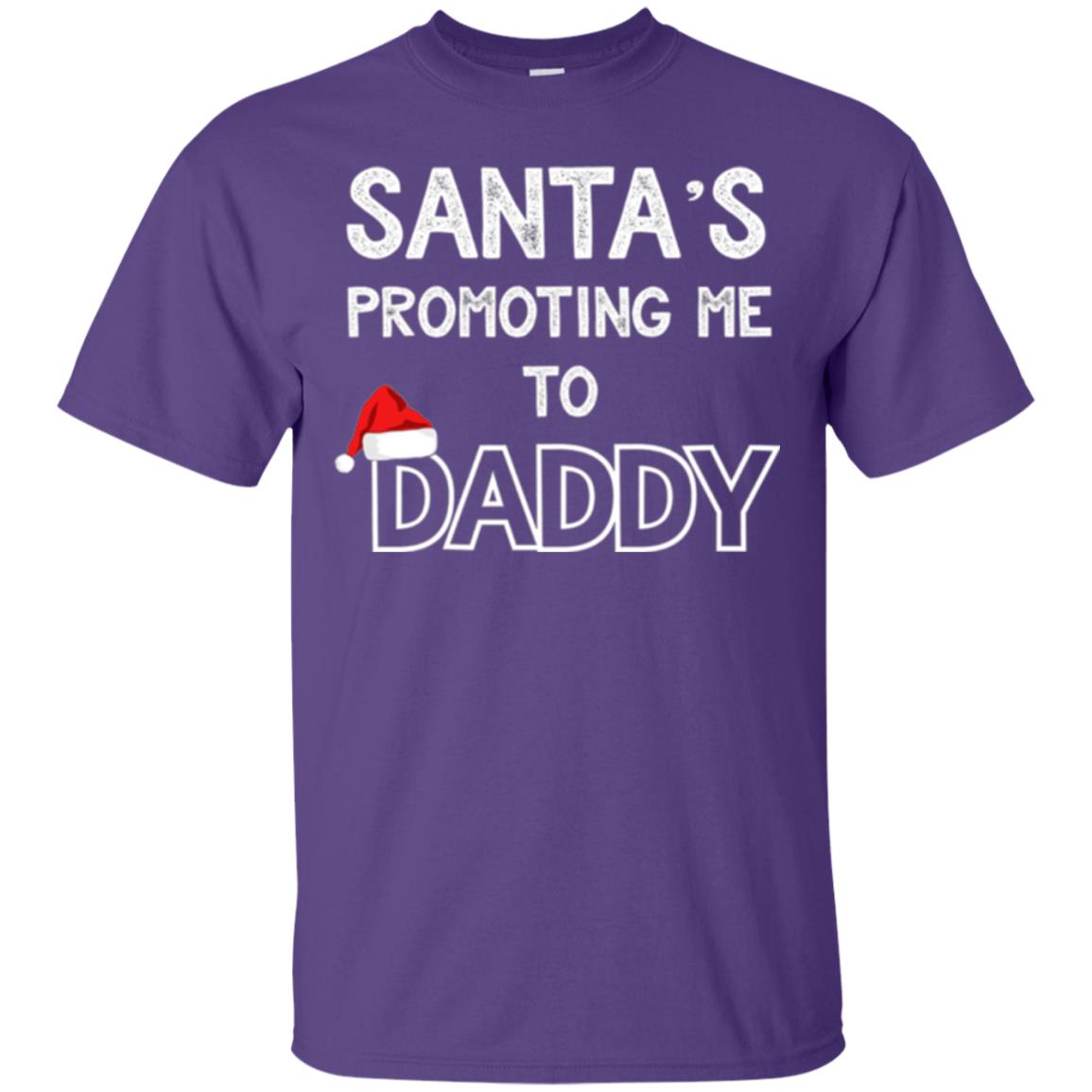 Pregnancy Announcement T-shirt Santa Promoting Me To Daddy Purple
