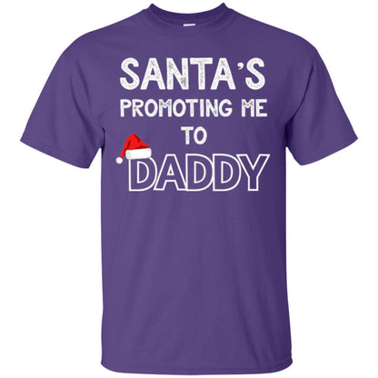 Pregnancy Announcement T-shirt Santa Promoting Me To Daddy Purple