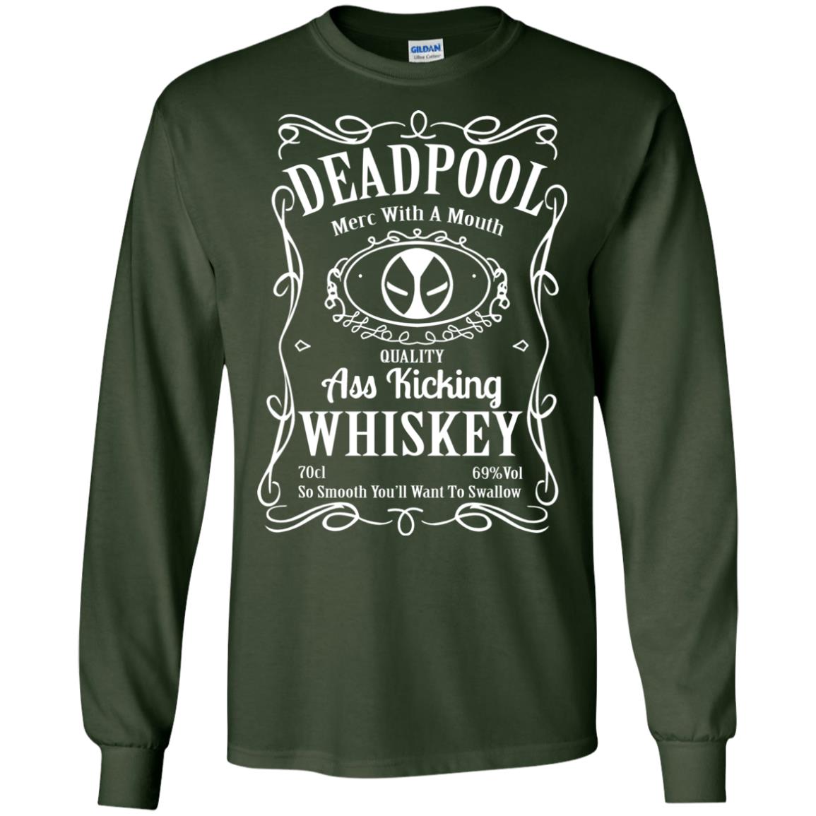 Deadpool Merc With A Mouth Quality Kiching Whiskey So Smooth You Will Want To Swallow Forest Green