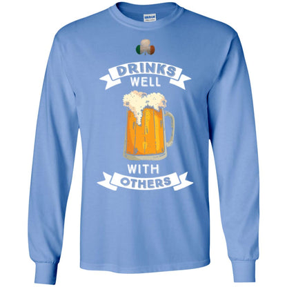 St. Patrick's Day T-shirt Drinks Well With Others Carolina Blue