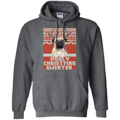 Dog Lovers T-shirt Pugly Christmas Sweater Dark Heather
