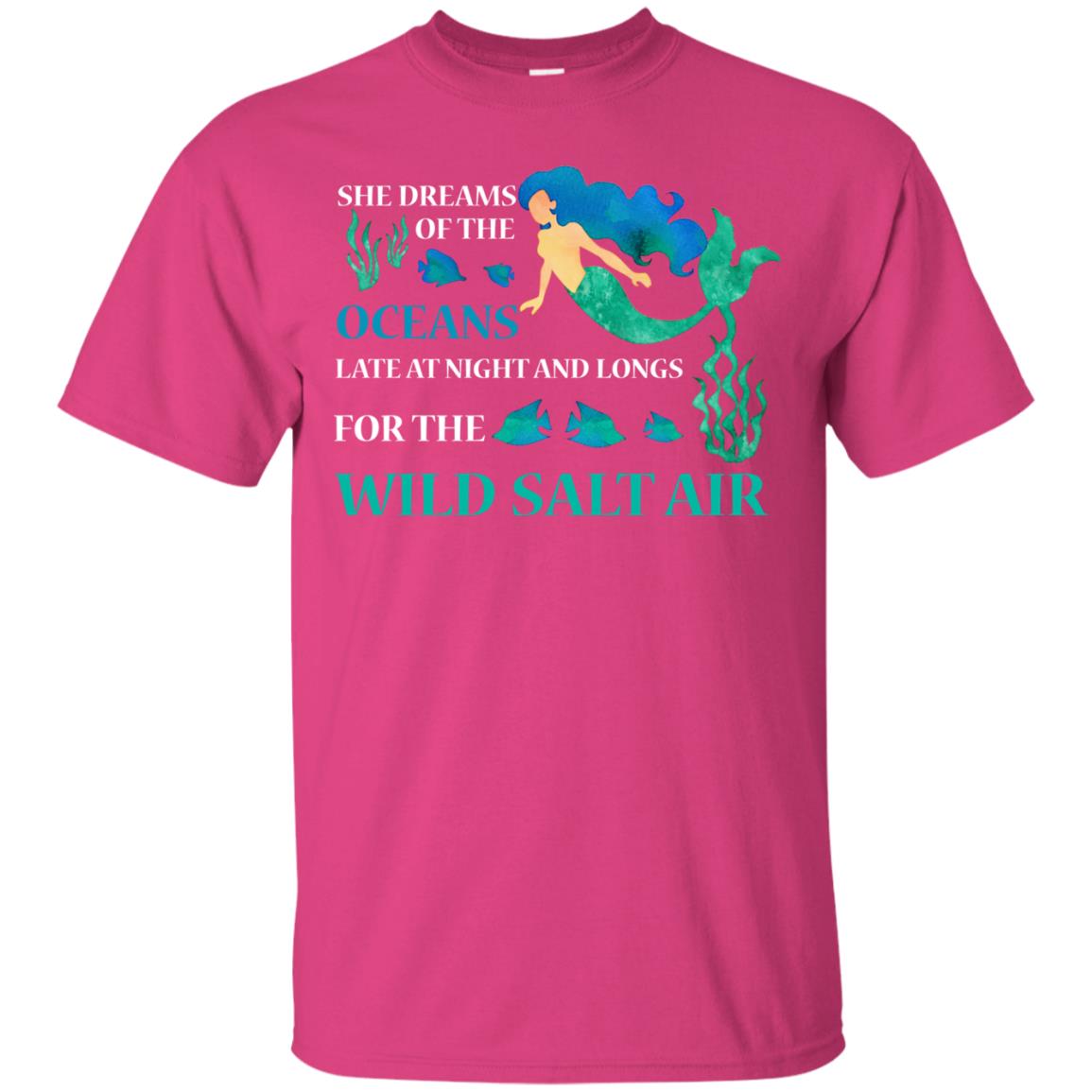 She Dreams Of The Oceans Mermaid T-shirt Heliconia