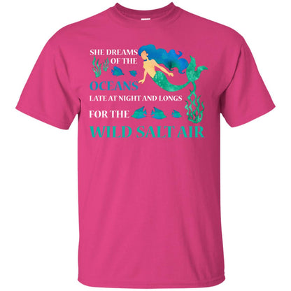 She Dreams Of The Oceans Mermaid T-shirt Heliconia