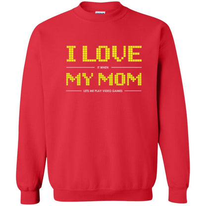 Family T-shirt I Love My Mom Let's Me Play Video Games Red
