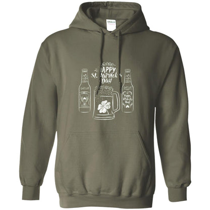 Happy St. Patrick_s Day Drinking Beer St Patrick_s Day T-shirt Military Green
