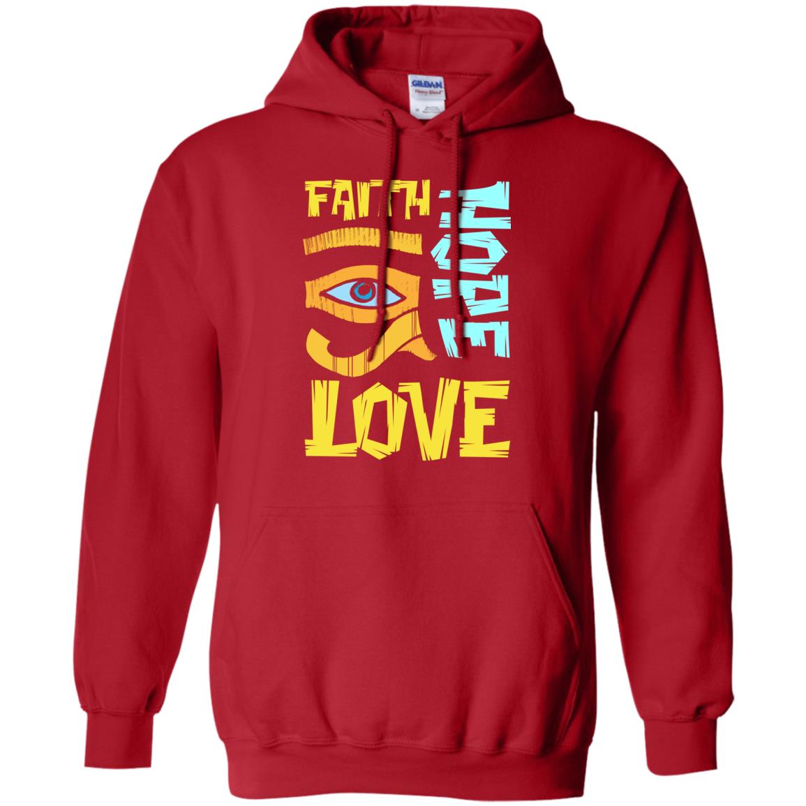 Faith Hope Love Christian T-shirt Red