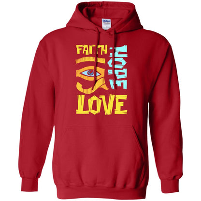 Faith Hope Love Christian T-shirt Red