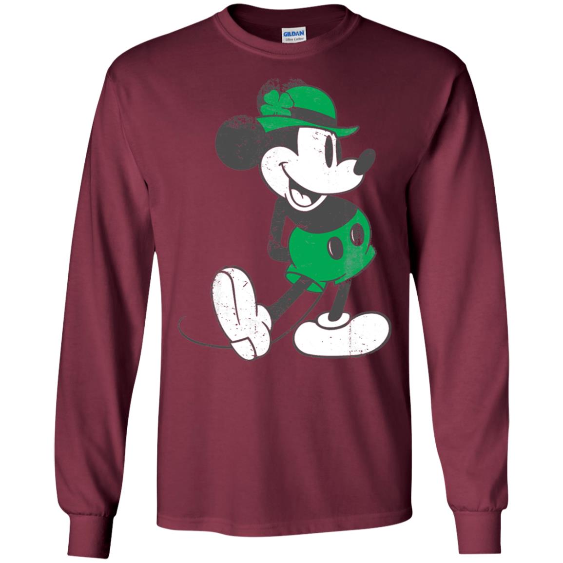 Mickey Mouse St. Patrick_s Day T-shirt Maroon