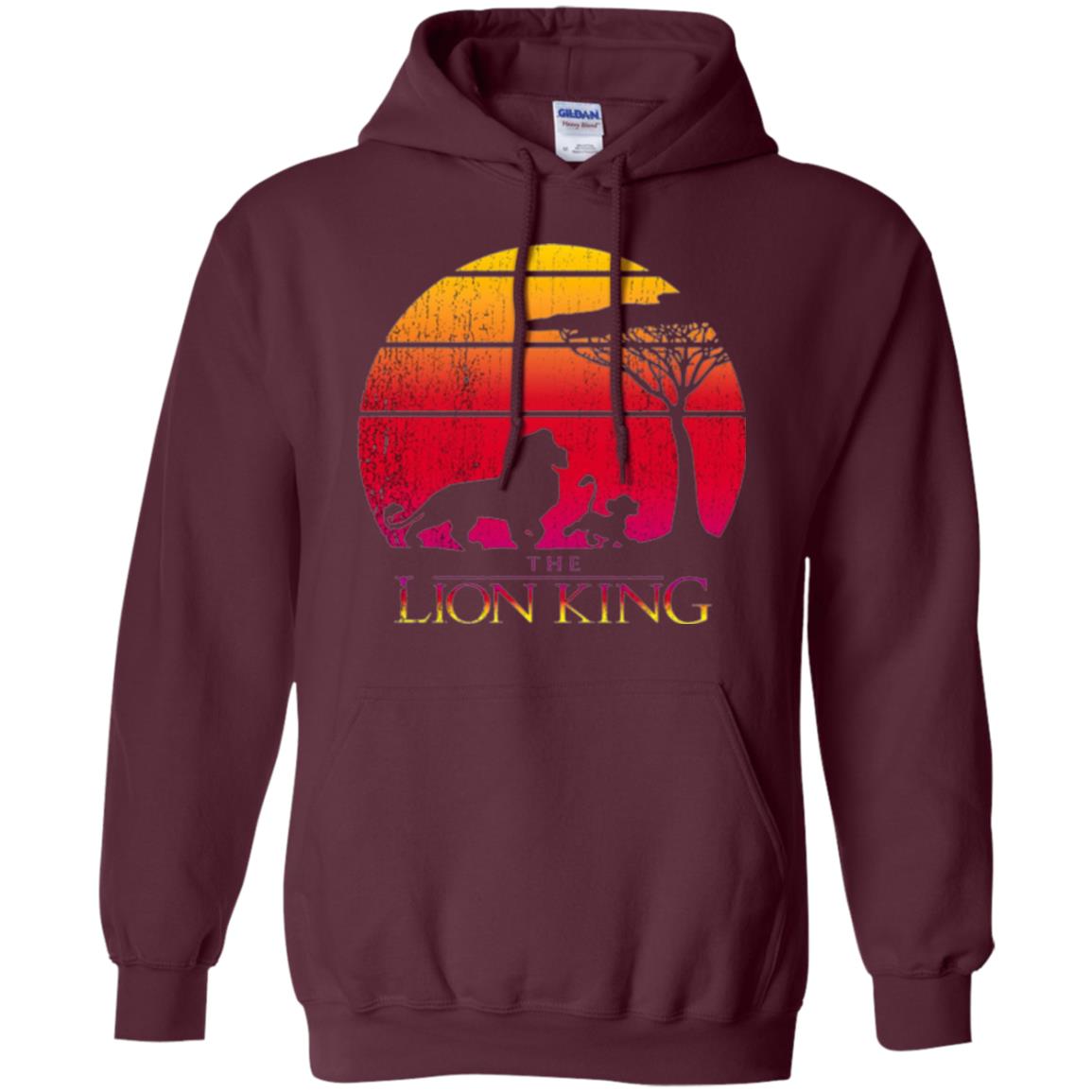 Cartoon T-shirt Lion King Vintage Sunset Maroon