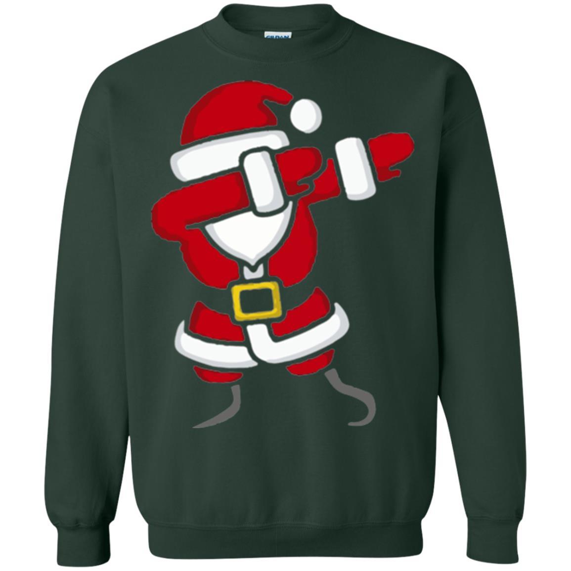 Christmas T-shirt Dabbing Santa Claus Forest Green