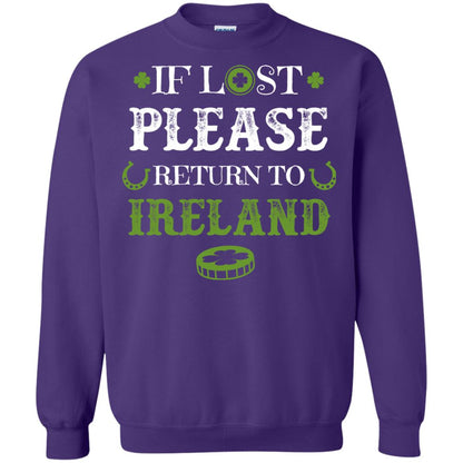 If Lost Please Return To Ireland St Patrick_s Day Shirt Purple