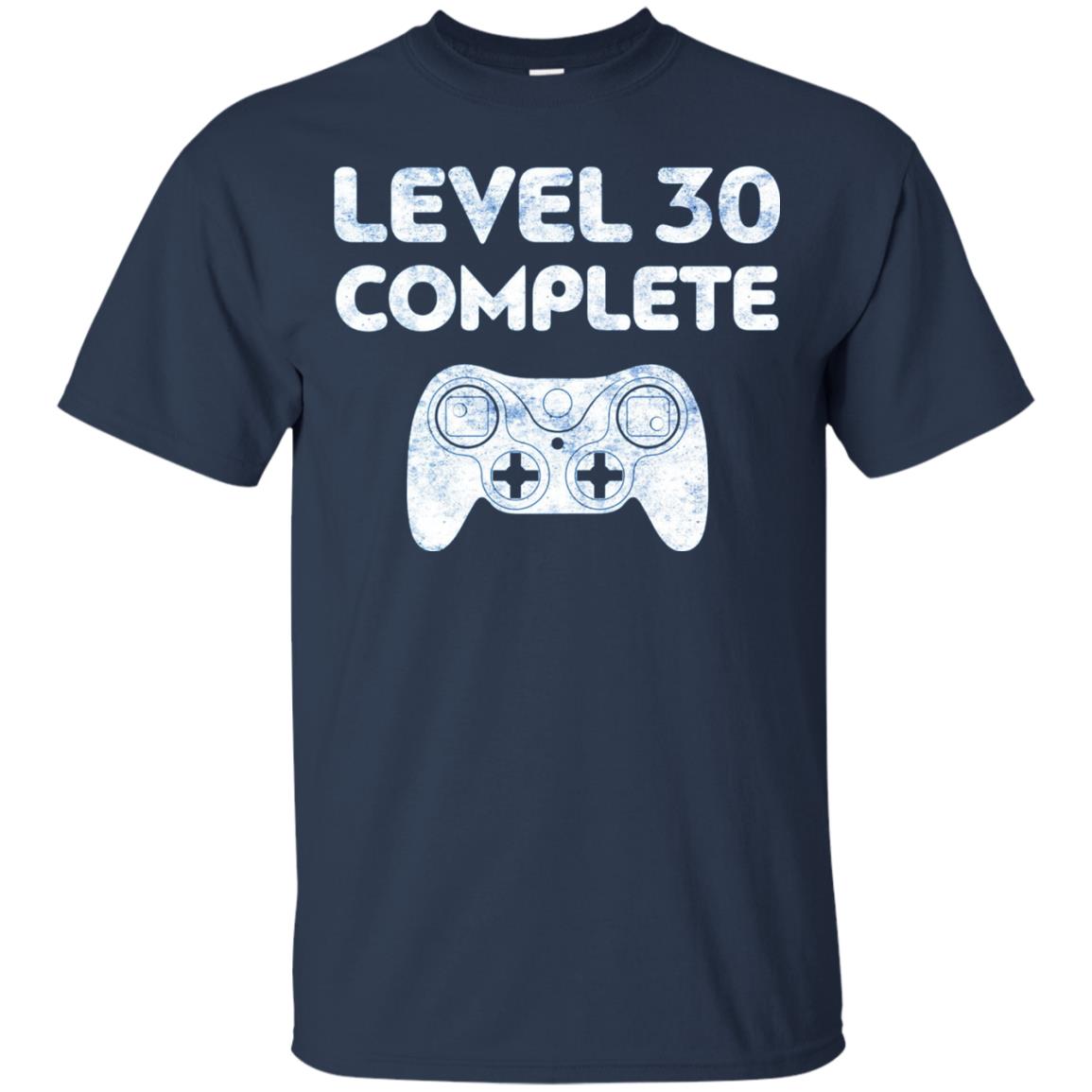 Level 30 Complete Video Gamer 30th Birthday Shirt Navy