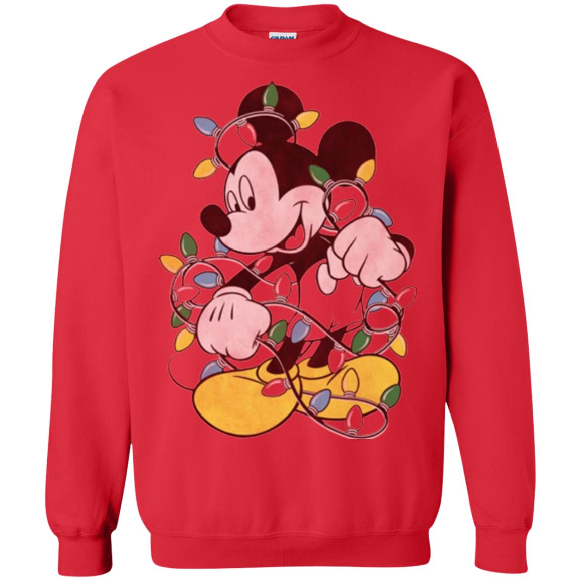 Christmas Lights T-shirt Disney Mickey Mouse Red