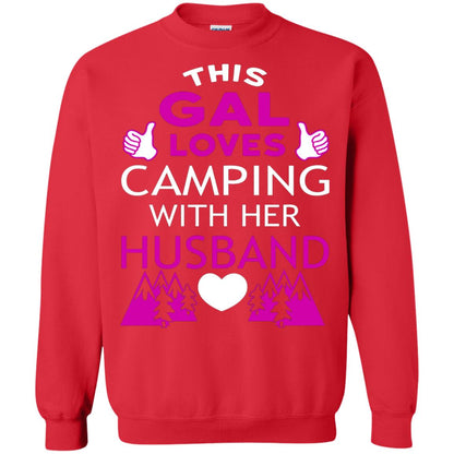 This Gal Loves Camping With Her Husband Wife Shirt Red