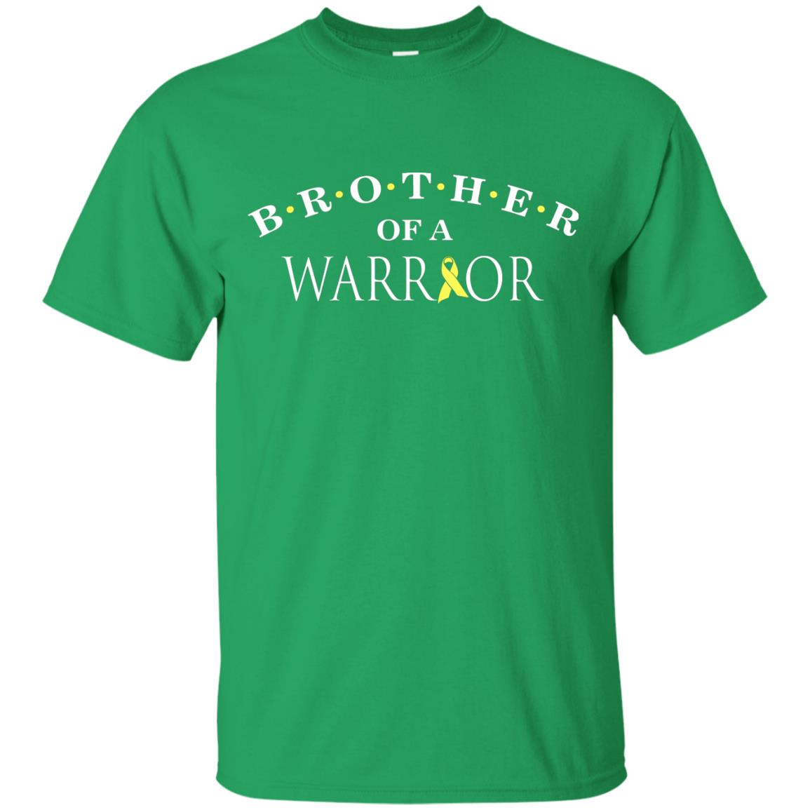 Brother Is A Warrior Childhood Cancer Awareness T-shirt Irish Green