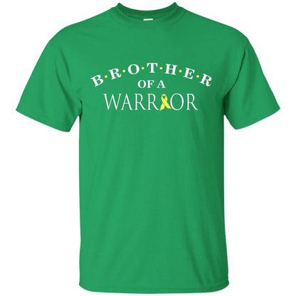 Brother Is A Warrior Childhood Cancer Awareness T-shirt Irish Green