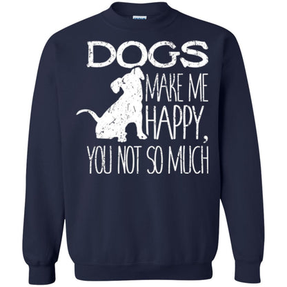 Puppy Lover T-shirt Dogs Make Me Happy You Not So Much Navy