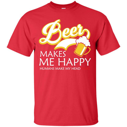 Beer Makes Me Happy Beer Lover T-shirt Red