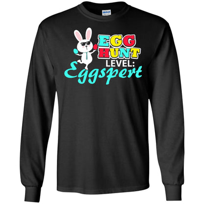 Egg Hunt Level Eggspert Easter Holiday T-shirt Black