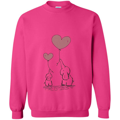 Elephants Mom Heart Balloons Family Shirt Heliconia