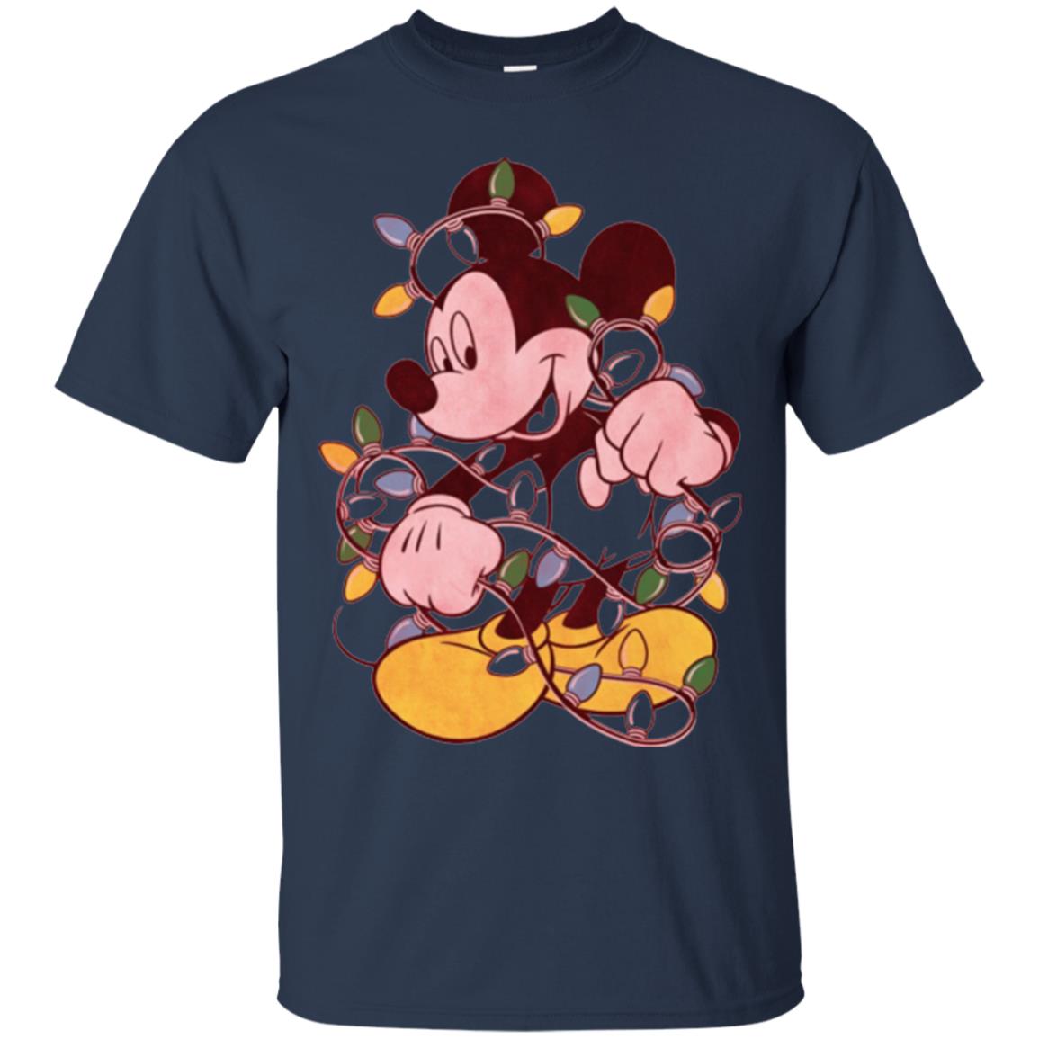 Christmas Lights T-shirt Disney Mickey Mouse Navy