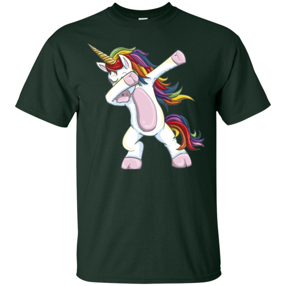 Dabbing Unicorn T-shirt Forest Green