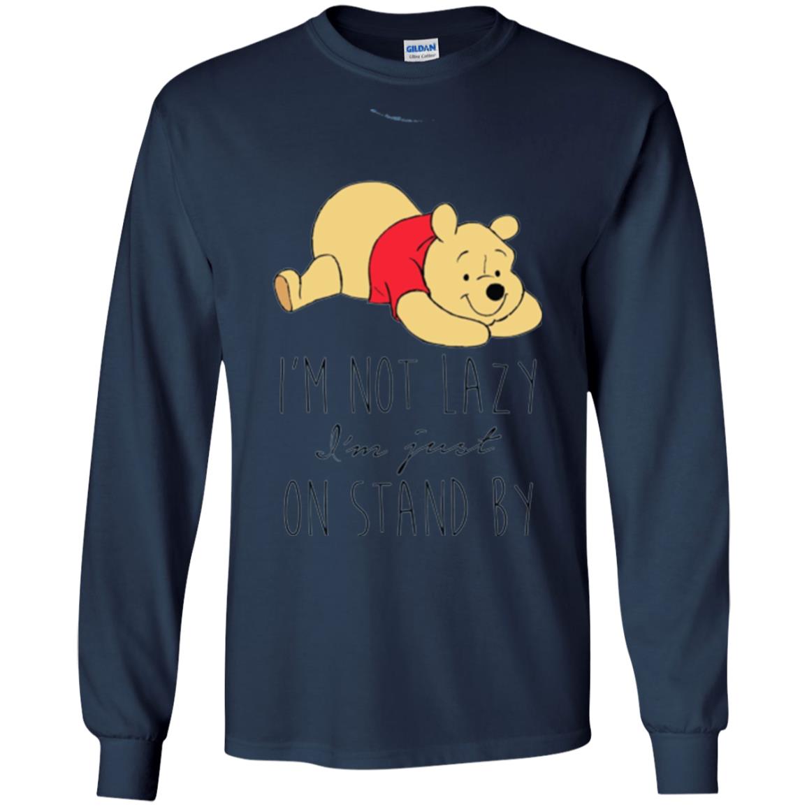 Bear Lover T -shirt I_m Not Lazy I_m Just On Stand By Navy