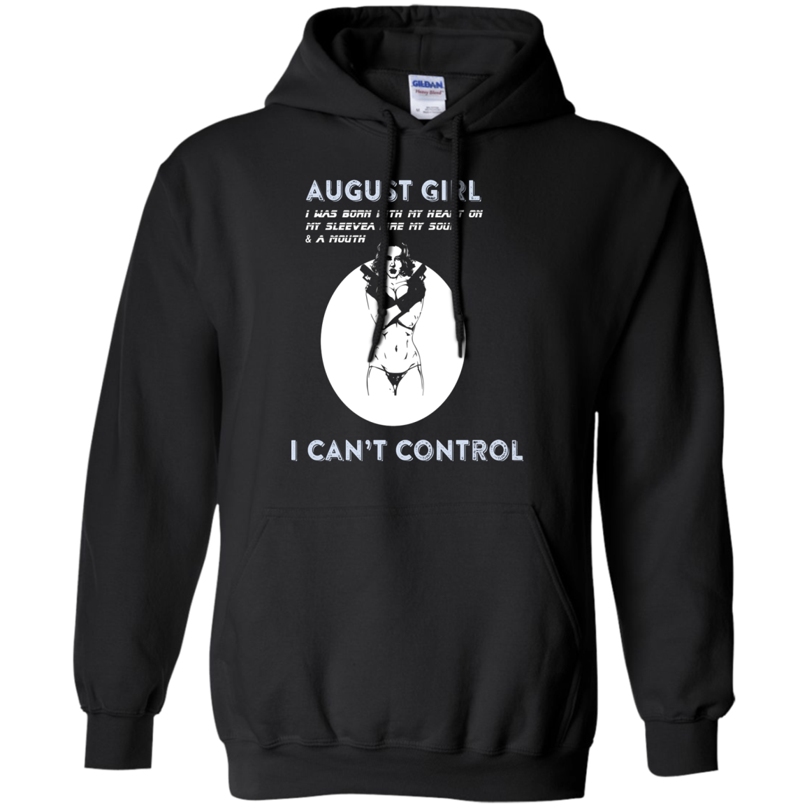 August Girl I Was Born With My Heart T-shirt Black